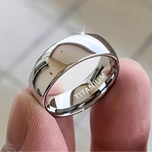 Men’s Luxury Collection Silver Titanium Steel 6mm Polished Band Size 9